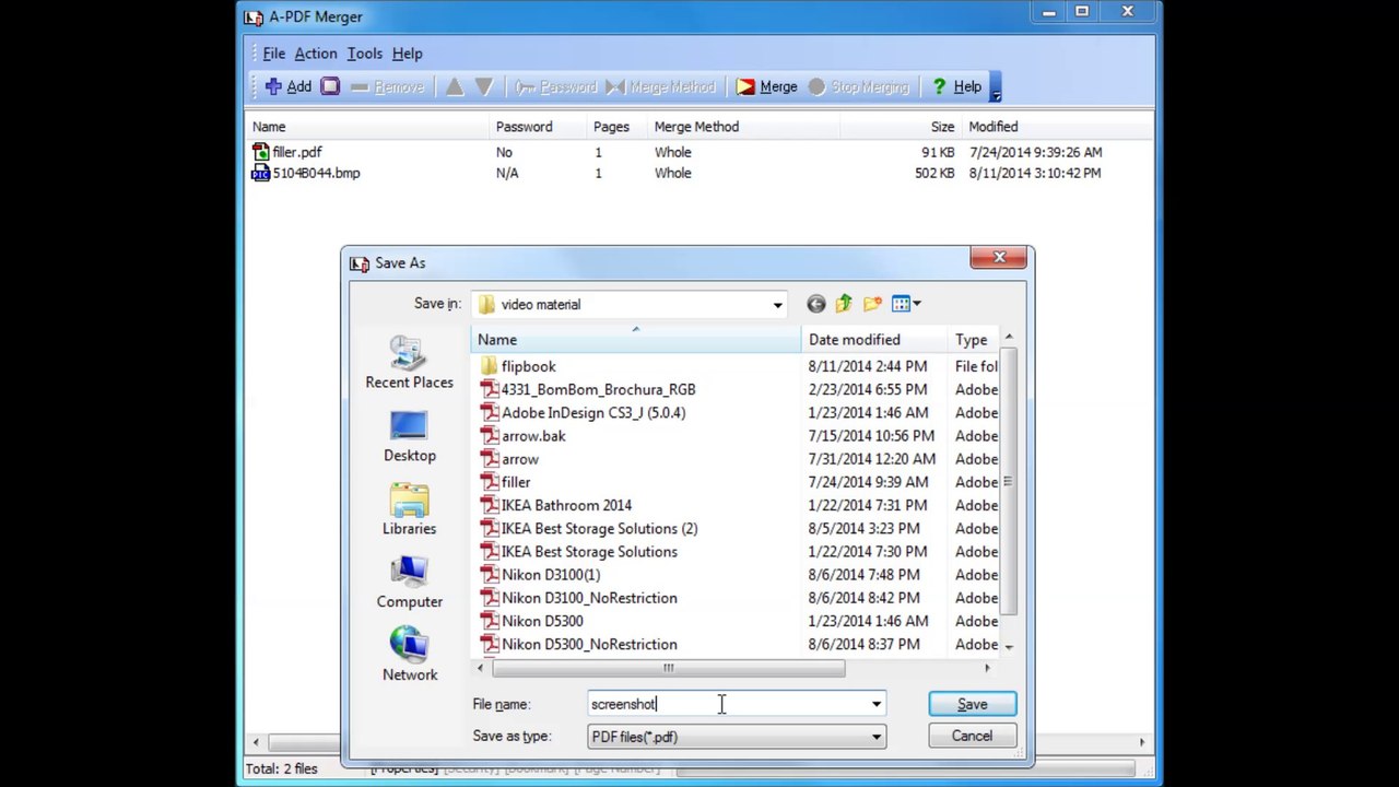How to capture screenshots and merge to a PDF file by using A-PDF Merger?