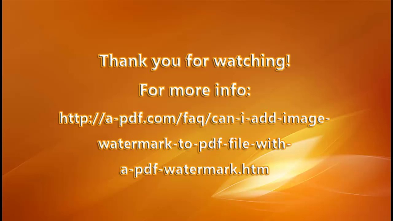How can I add an image watermark to my PDF file with the help of A-PDF Watermark?