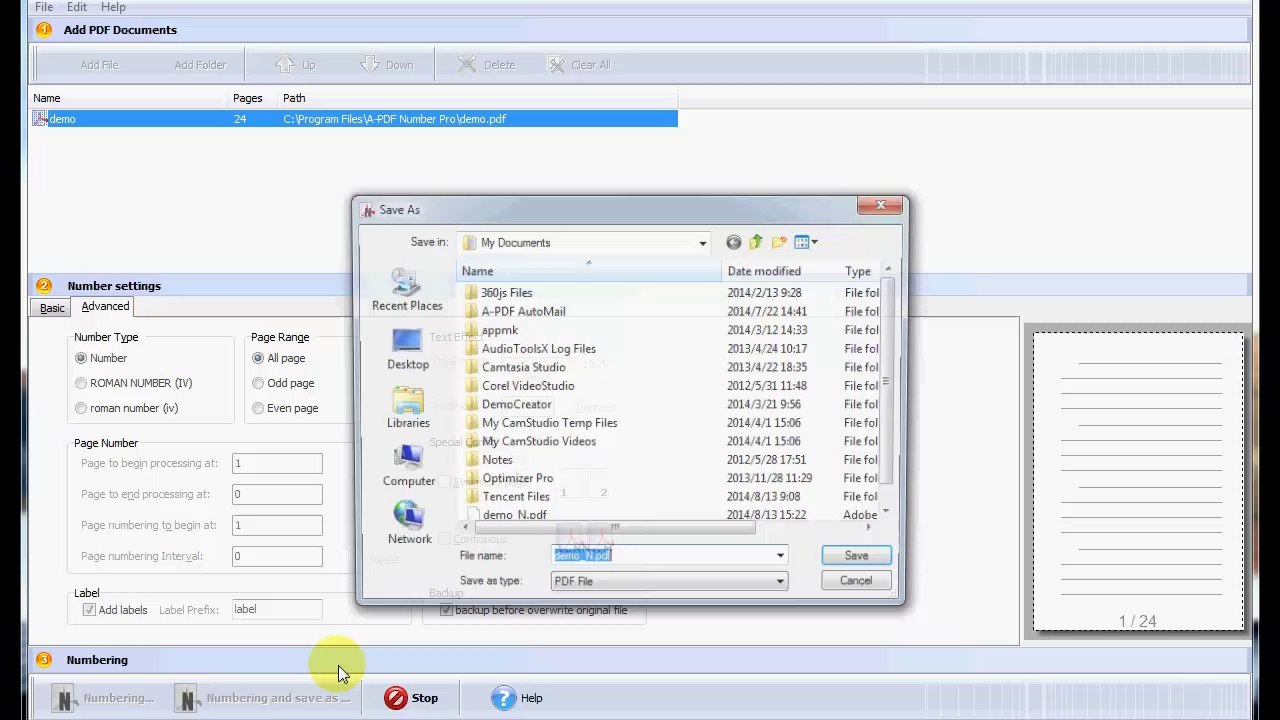 Excellent PDF Tool – A-PDF Number Pro