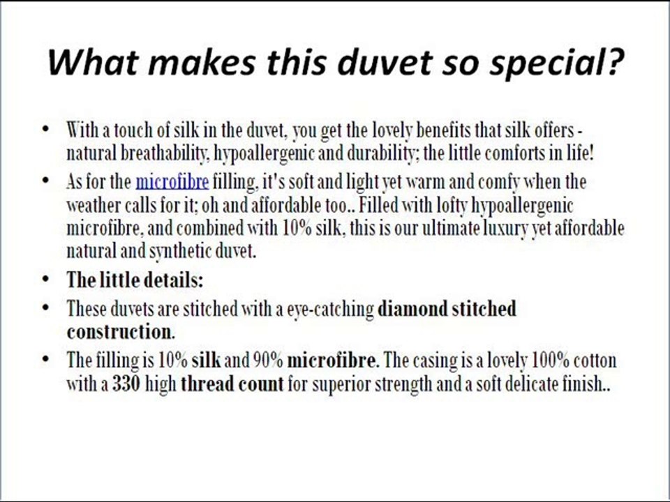 SYNTHETIC & NATURAL DUVETS