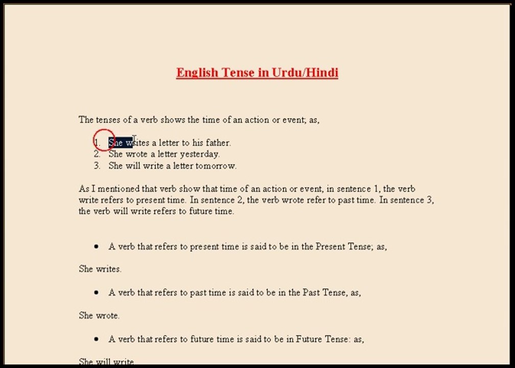 Verb Tenses in Urdu/Hindi