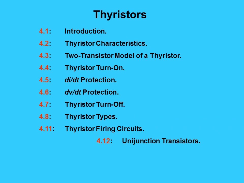 Thyristor -- Lecture 2