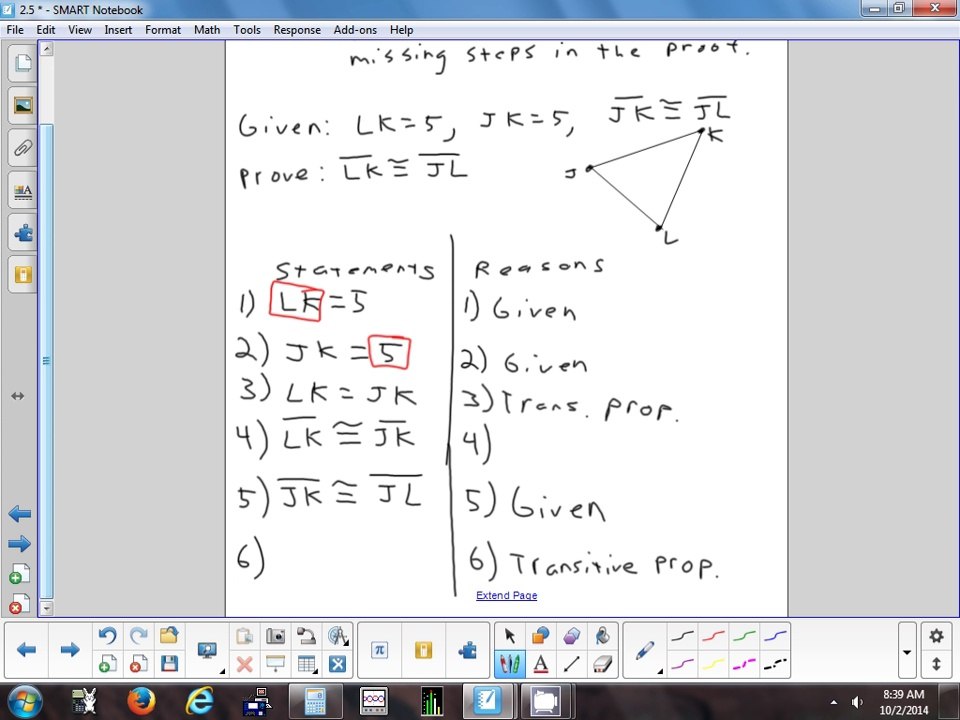 2.5 Proving Statements about Segments 10-2-14
