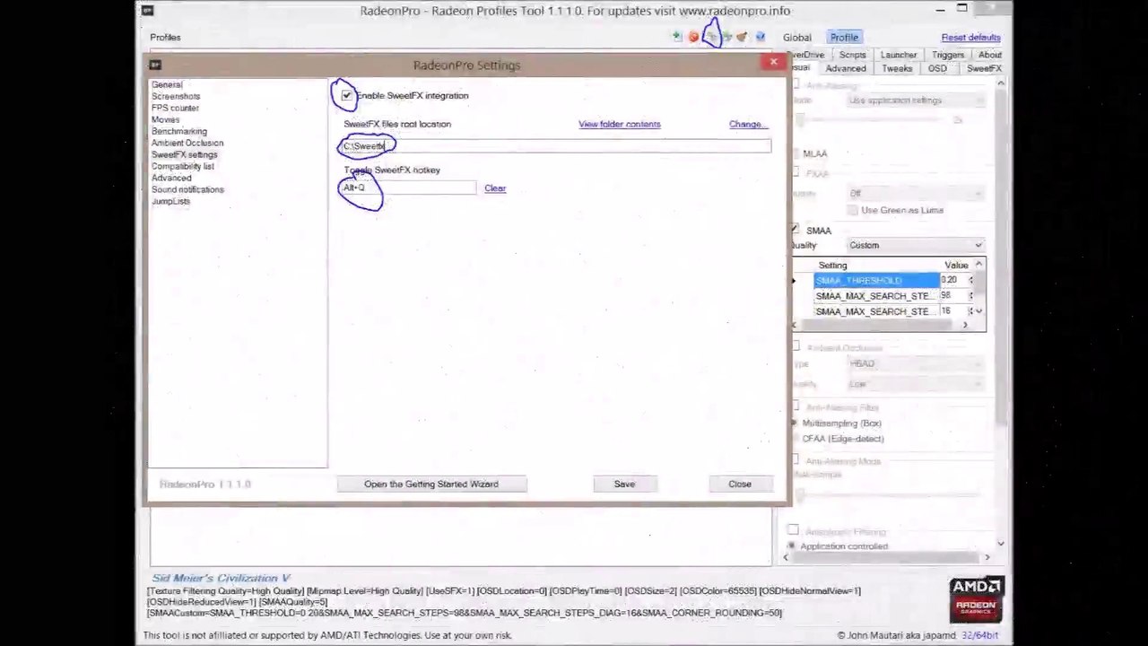 How to use and implement SweetFX with Radeonpro - Tutorial guide - Step by Step