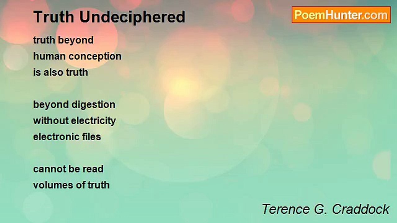 Terence G. Craddock (afterglows echoes of starlight) - Truth Undeciphered