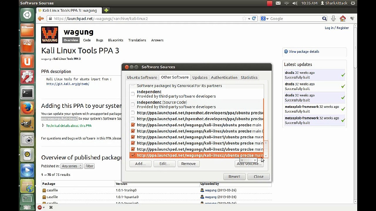 How to install Kali Linux tools in Ubuntu 12.04