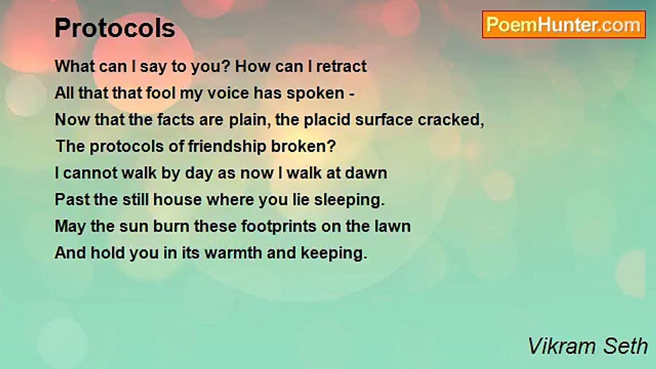 Vikram Seth - Protocols