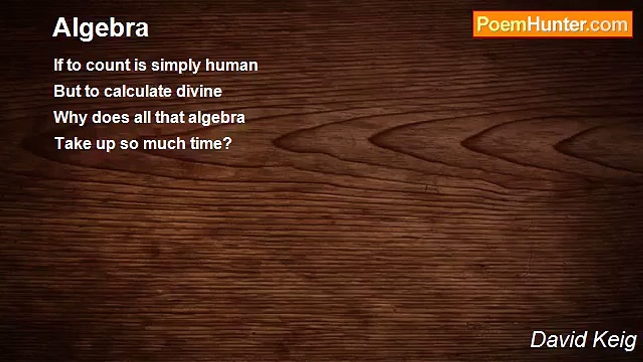 David Keig - The Divine Nature of Algebra ✨