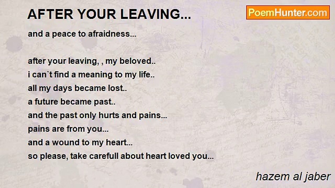 hazem al jaber - AFTER YOUR LEAVING...