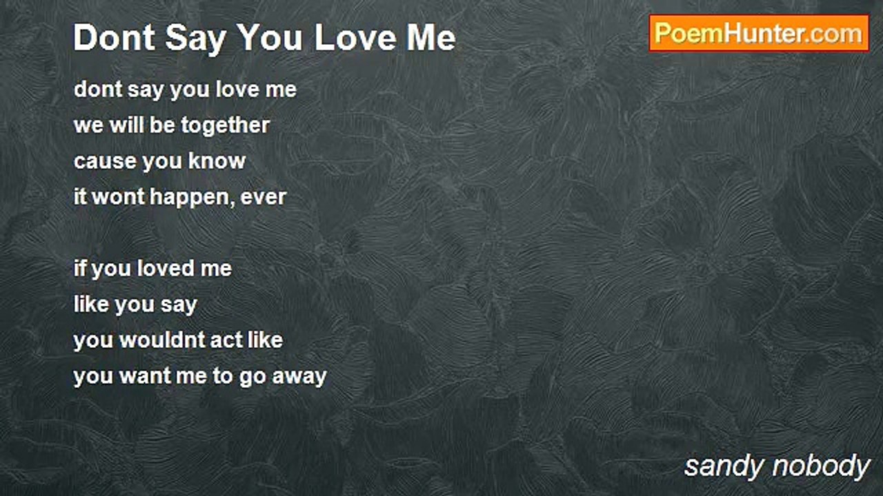 sandy nobody - Dont Say You Love Me