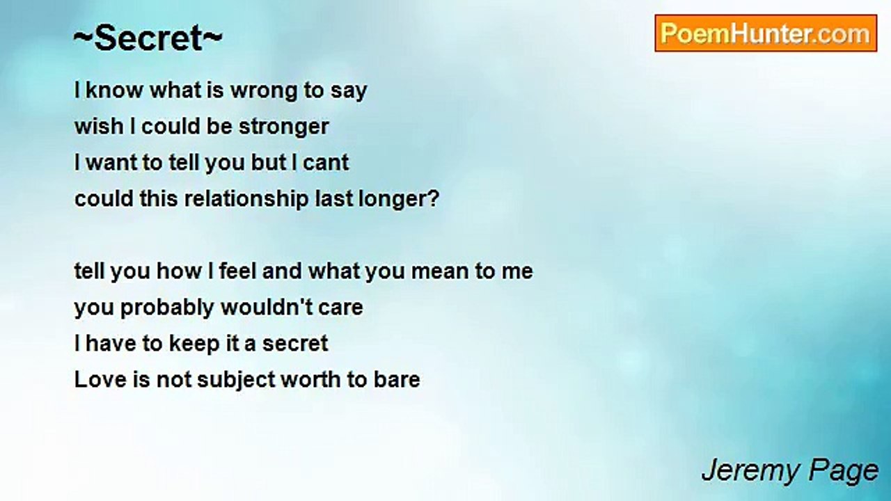 Jeremy Page - ~Secret~