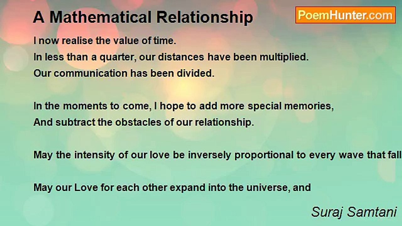 Suraj Samtani - A Mathematical Relationship