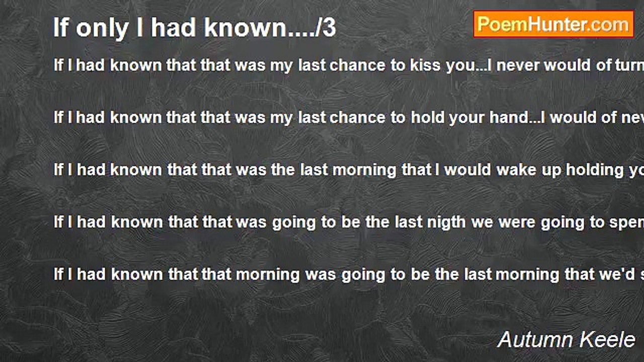 Autumn Keele - If only I had known..../3