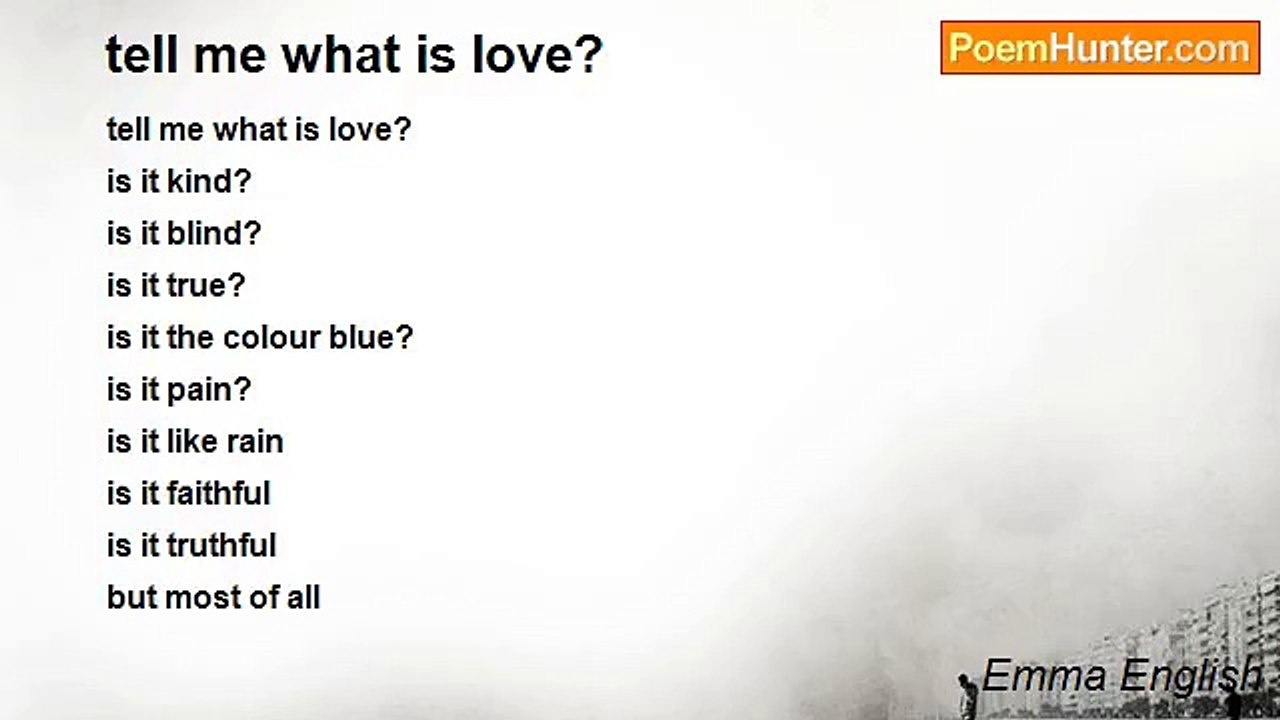 Emma English - tell me what is love?