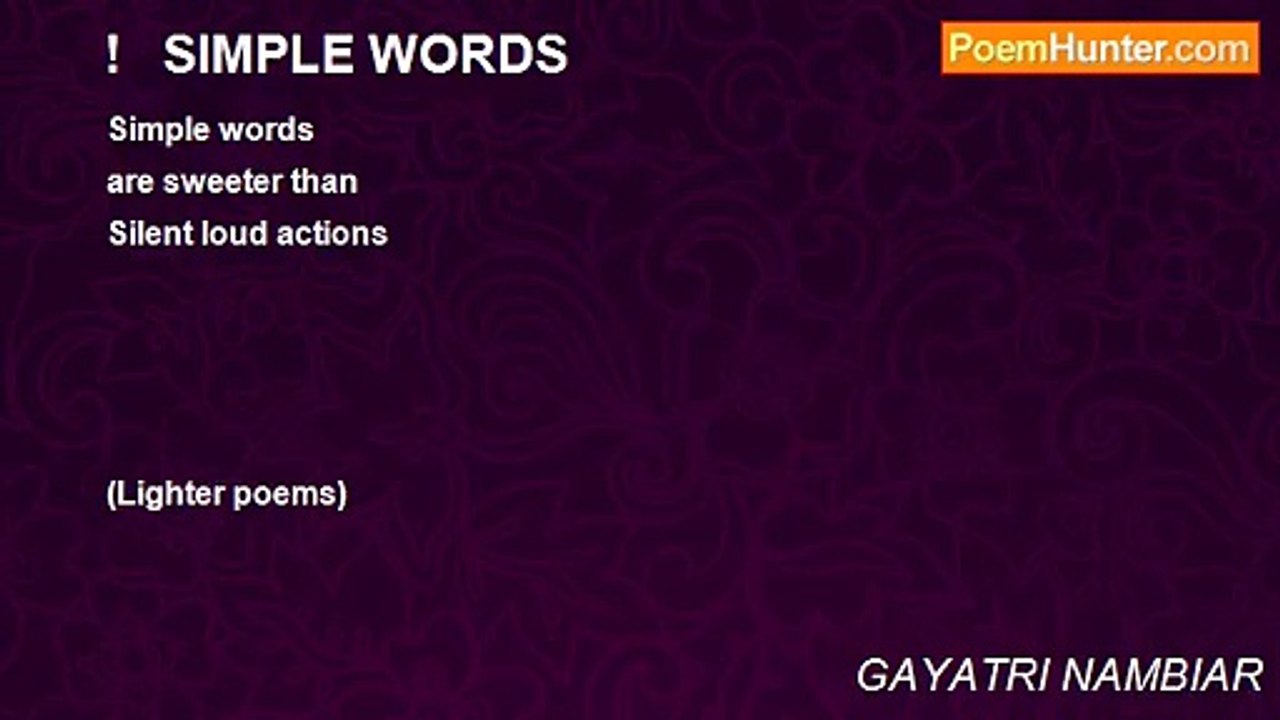 GAYATRI NAMBIAR - !   SIMPLE WORDS