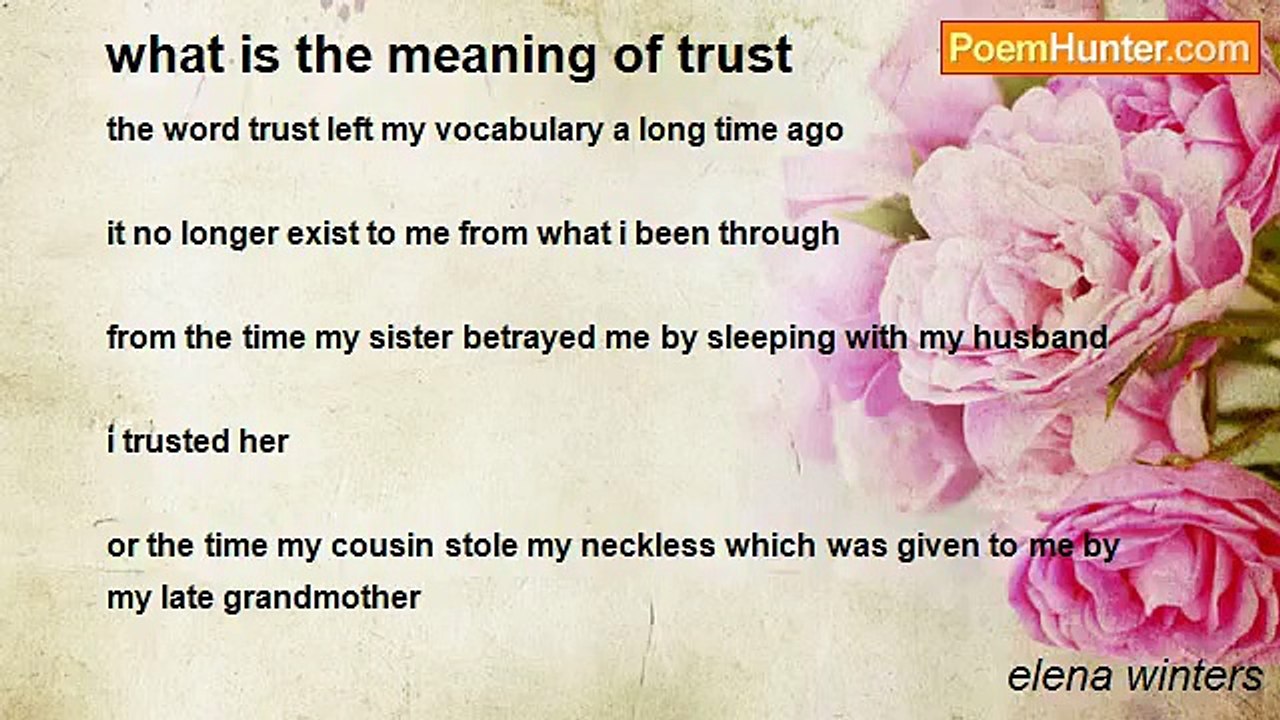 elena winters - what is the meaning of trust