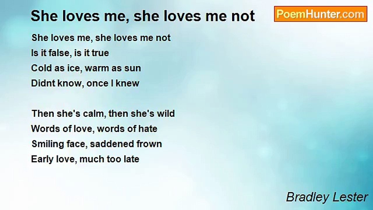 Bradley Lester - She loves me, she loves me not