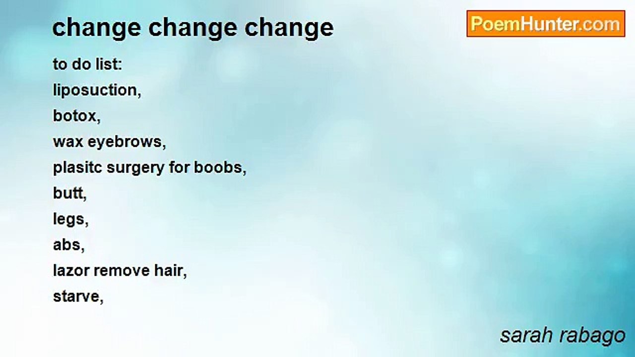 sarah rabago - change change change