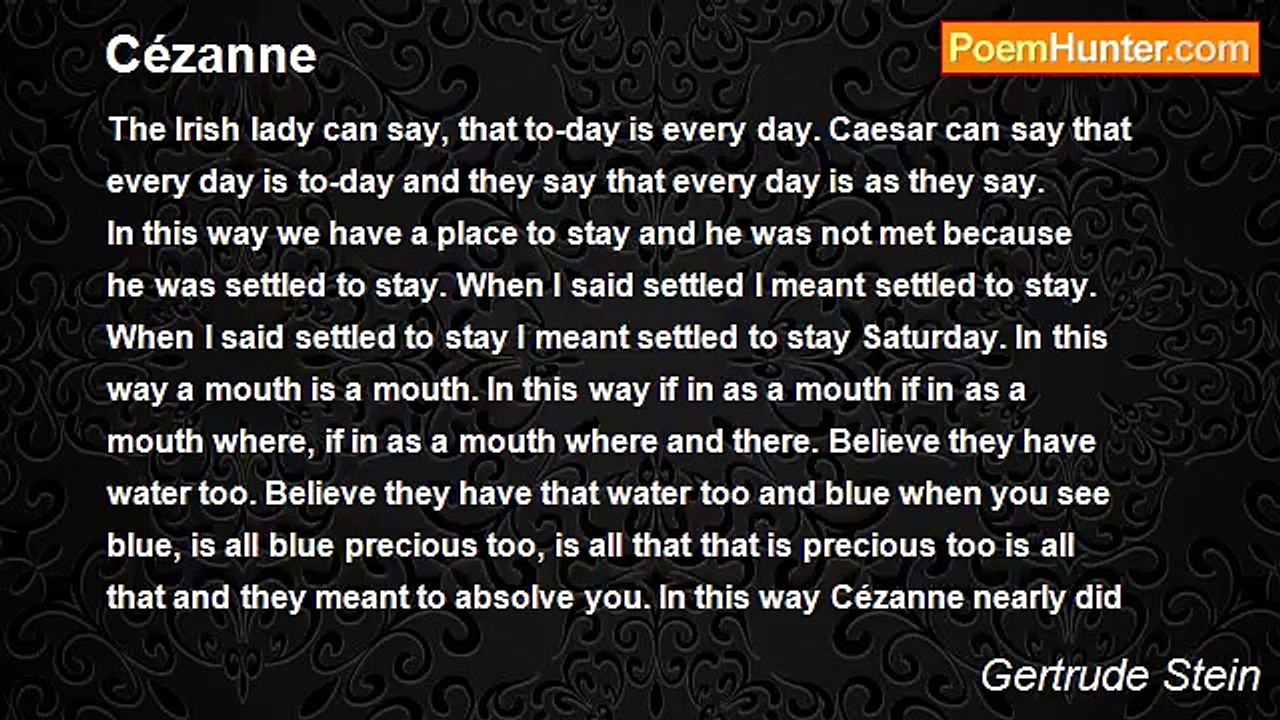 Gertrude Stein - Cézanne
