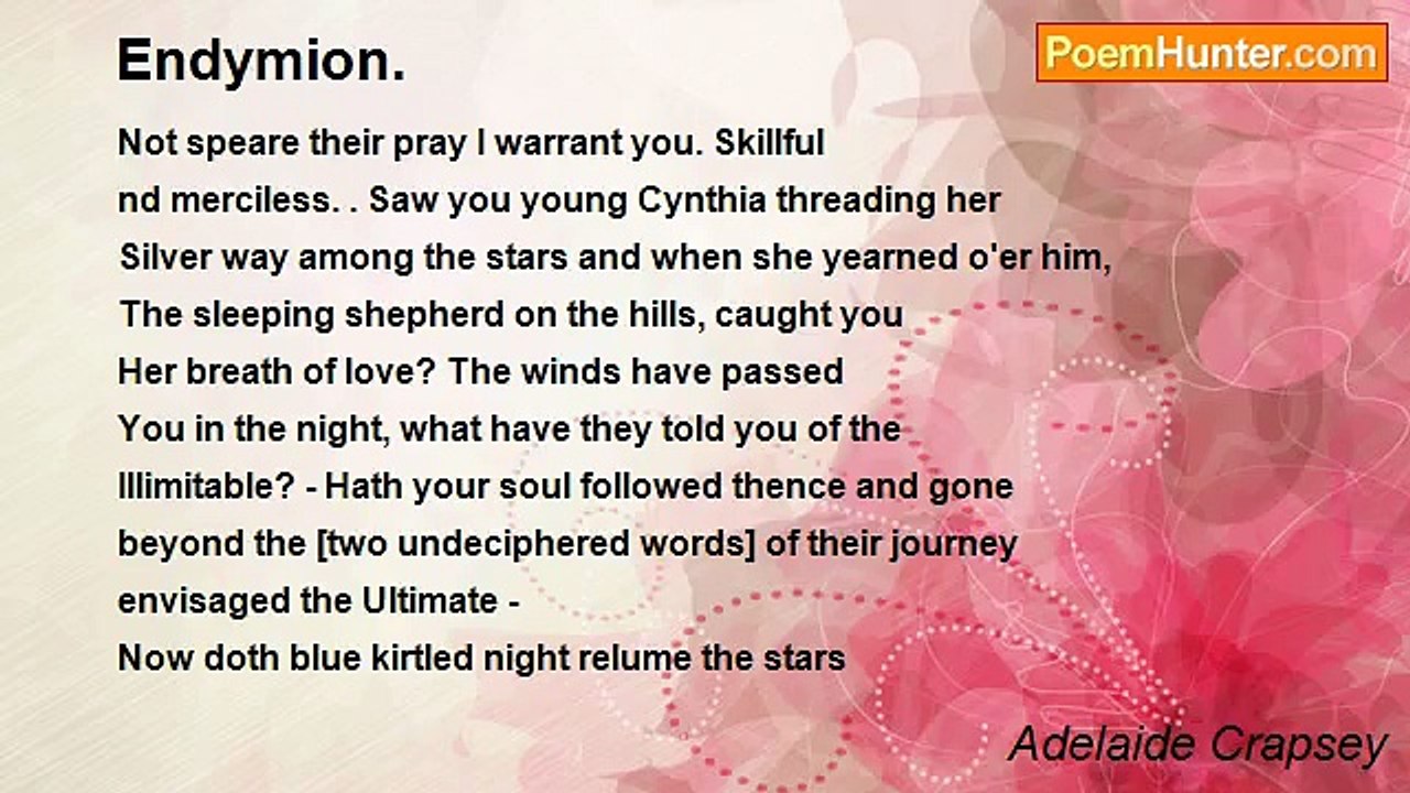 Adelaide Crapsey - Endymion.