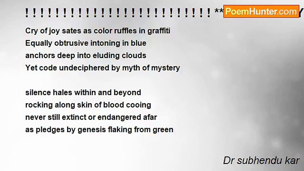 Dr subhendu kar - ! ! ! ! ! ! ! ! ! ! ! ! ! ! ! ! ! ! ! ! ! ! ! ! ! ***CRY OF JOY***! ! ! ! ! ! ! ! ! ! ! ! ! ! ! ! ! ! ! ! ! ! ! !