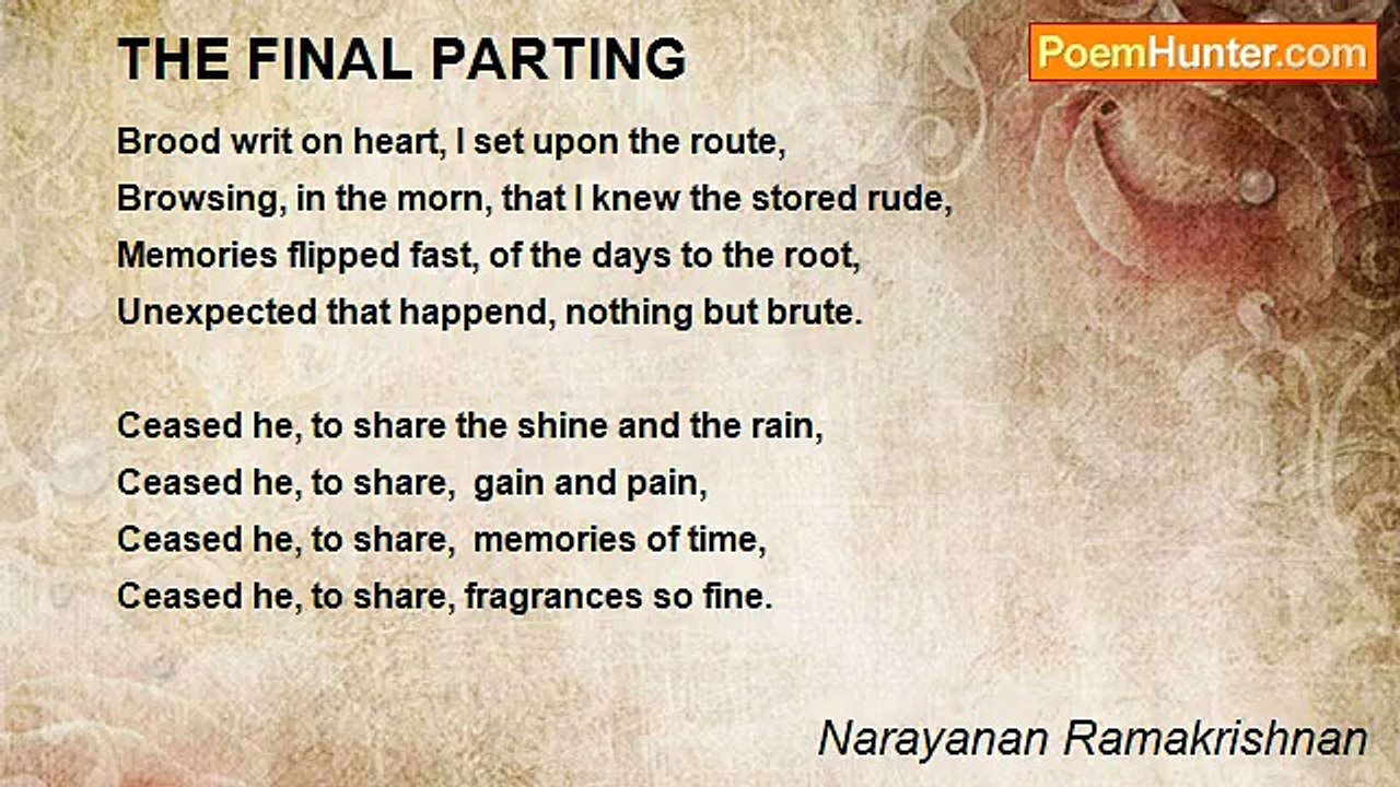 Narayanan Ramakrishnan - THE FINAL PARTING