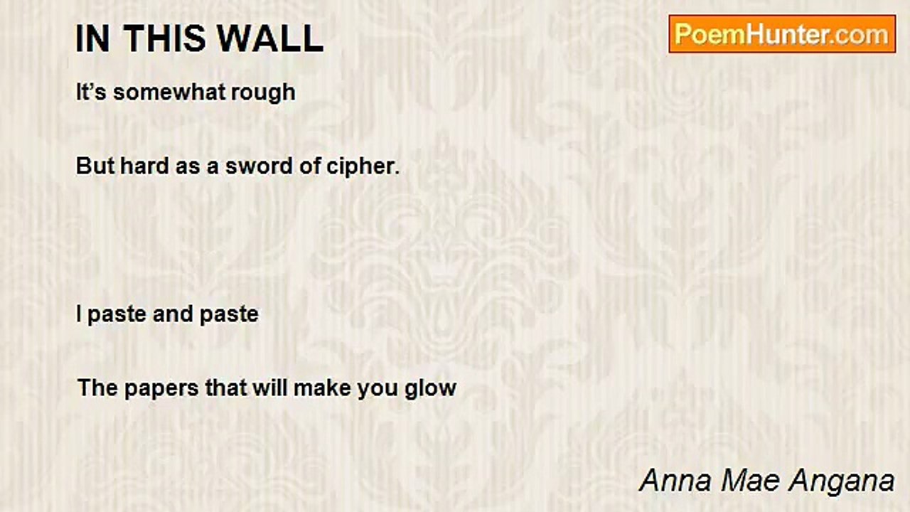 Anna Mae Angana - IN THIS WALL
