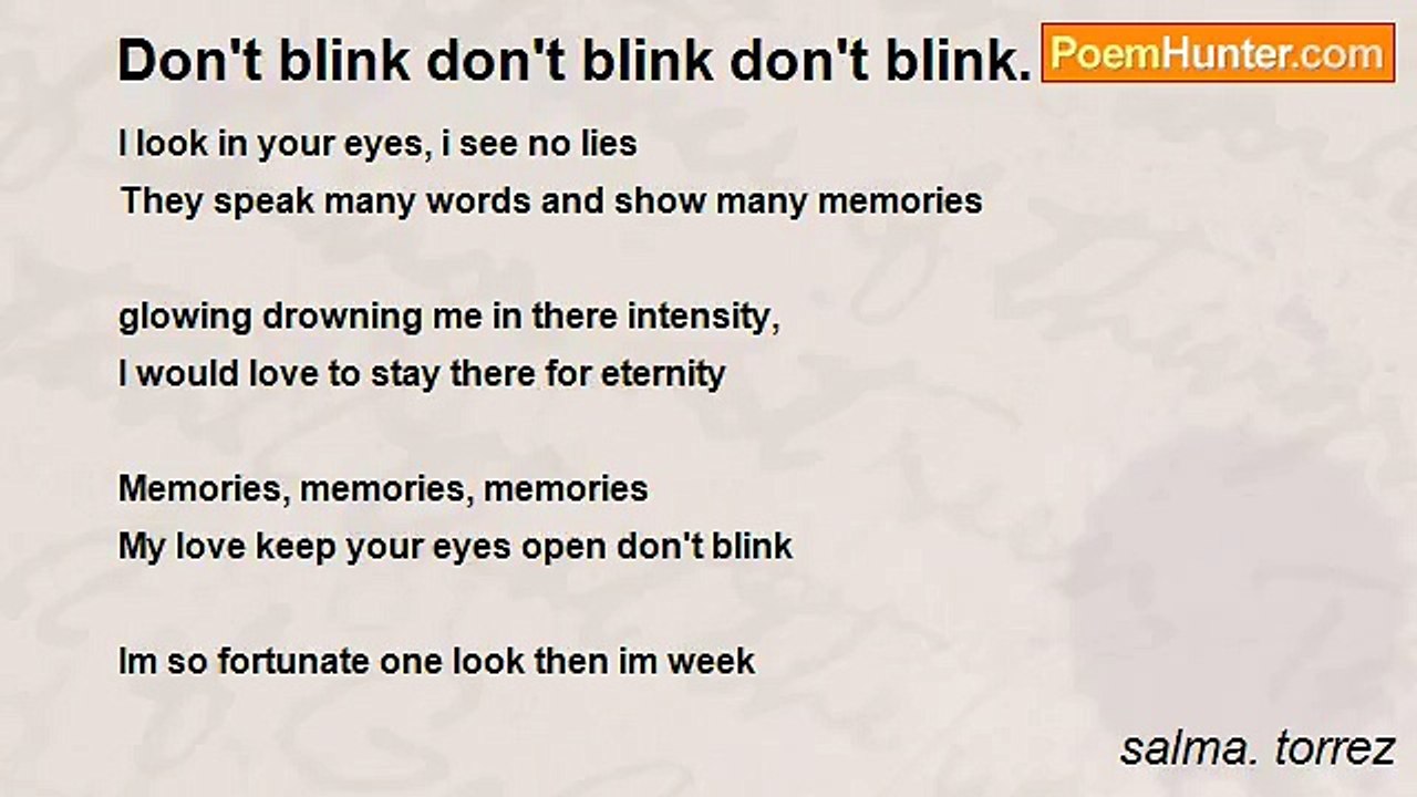 salma. torrez - Don't blink don't blink don't blink.