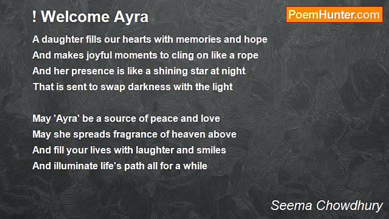 Seema Chowdhury - Welcome Ayra