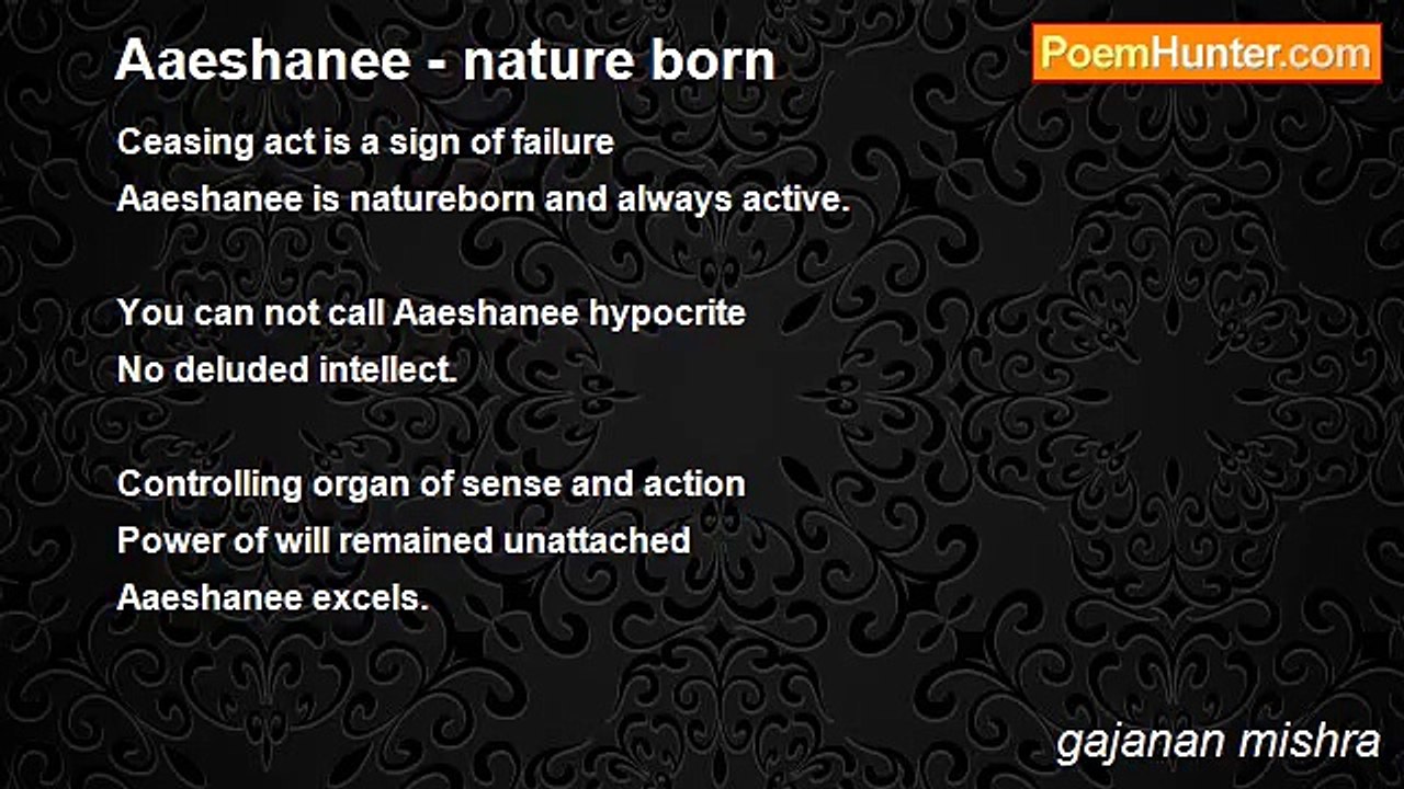 gajanan mishra - Aaeshanee - nature born