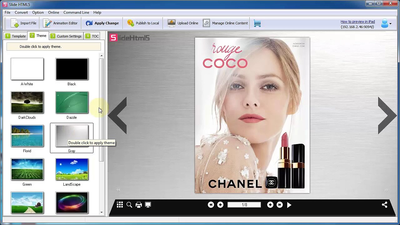 Free PDF to HTML5 Converter to build page slide digital versions