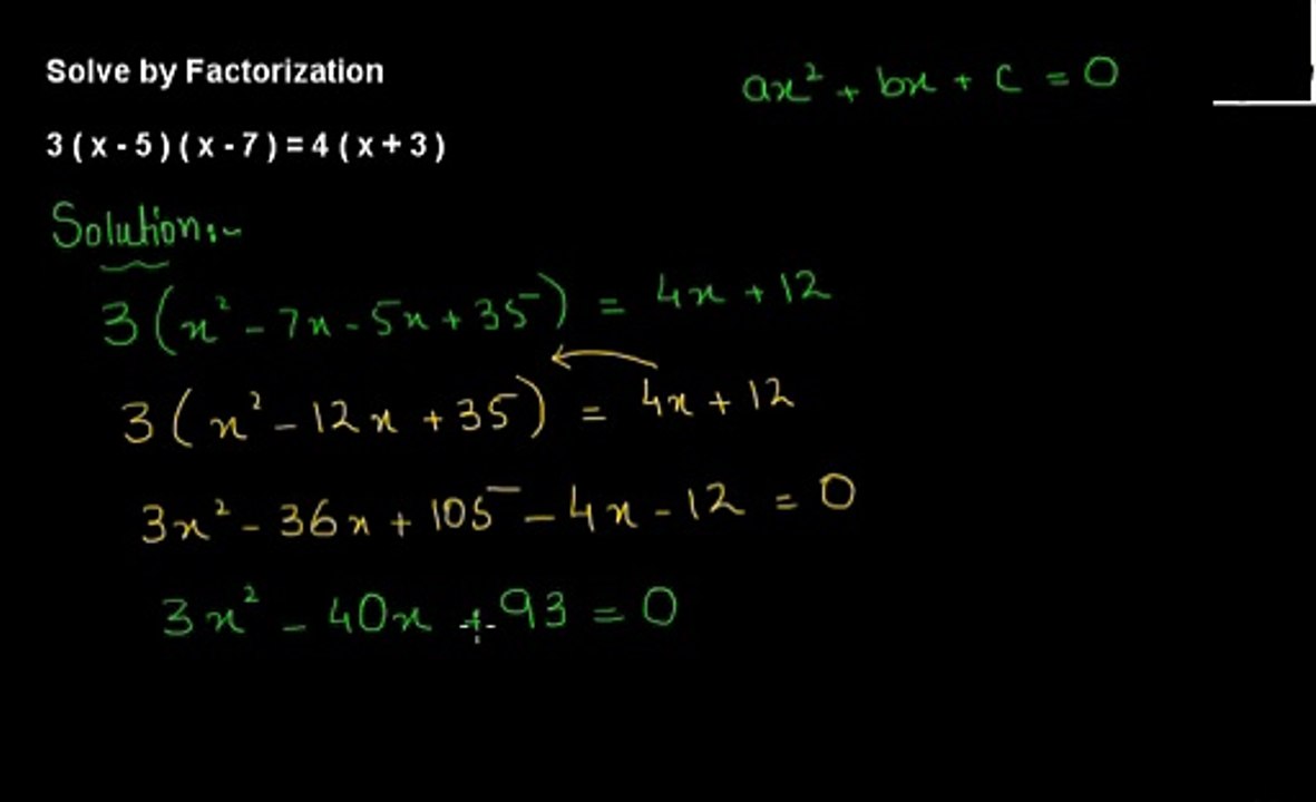 Problem 1- Solving Quadratic Equations by Factorization (in Urdu)