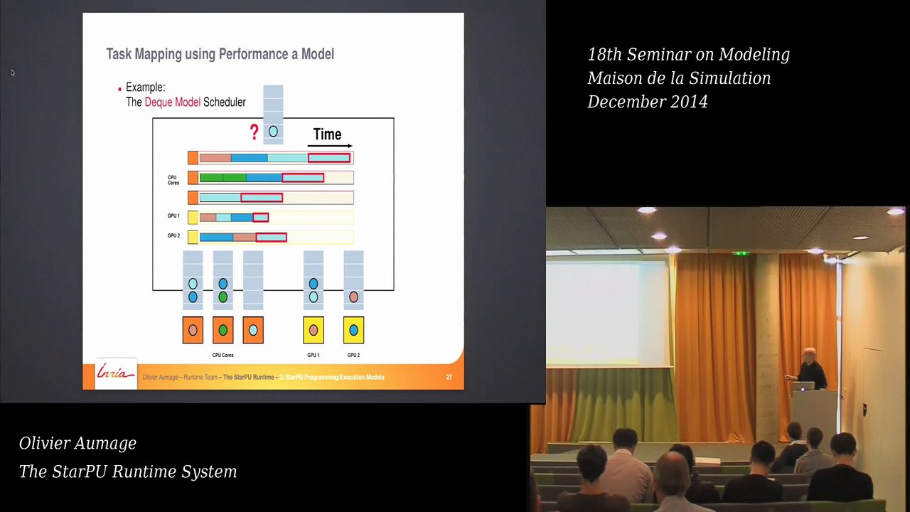 Seminar on Modeling Dec. 2014 - Olivier Aumage: The StarPU Runtime System: Task Scheduling for Exploiting Heterogeneous Architectures