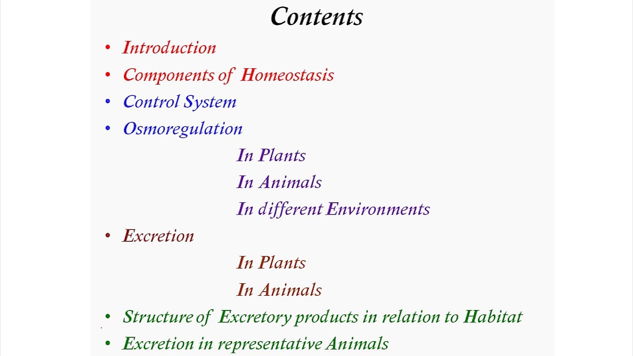 Concepts in Homeostasis