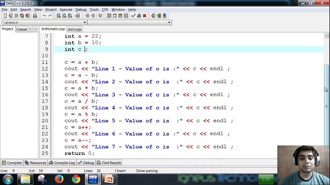 arithimatic operations in c++ programming