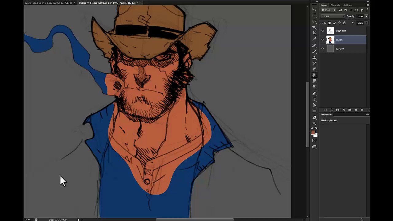 Photoshop comic coloring tutorial:  The Basics