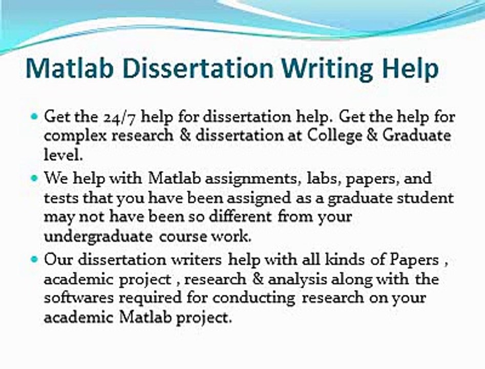 Matlab Dissertation help