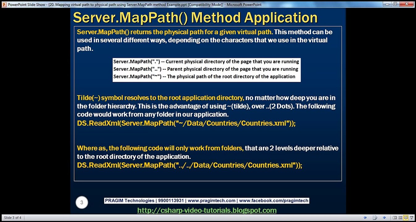 Active-Server-Pages-Mapping-virtual-path-to-physical-path-using-Server-MapPath-method-Example-Step-by-Step-Lesson-20