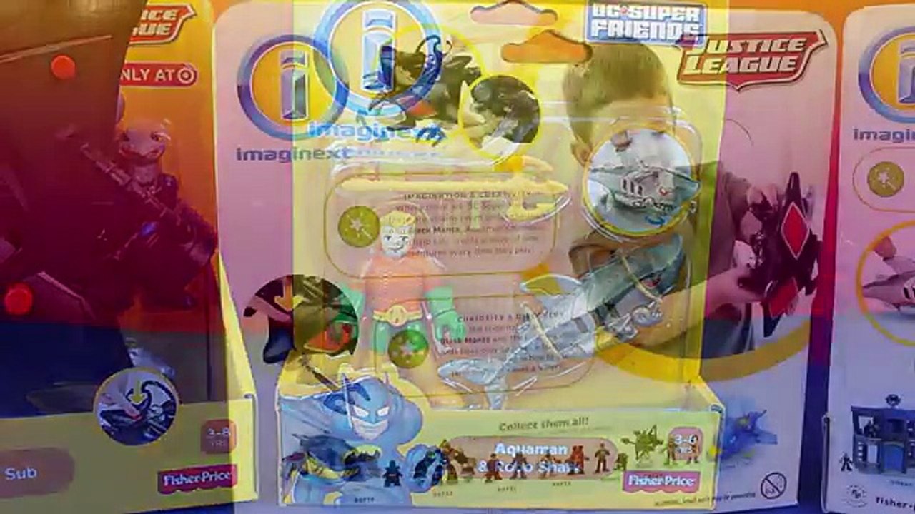 Imaginext Aquaman & Robo Shark Battles Black Manta & Sub DC Superhero Batman and Friends
