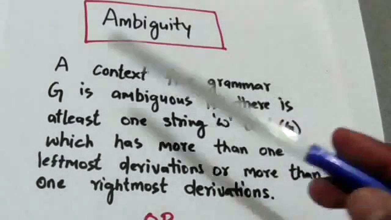 32. CONTEXT FREE GRAMMAR- AMBIGUITY