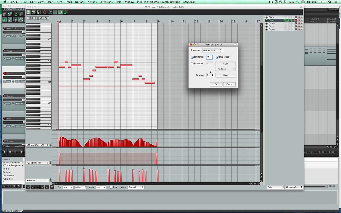 [MUS1127] Reaper - Transpose