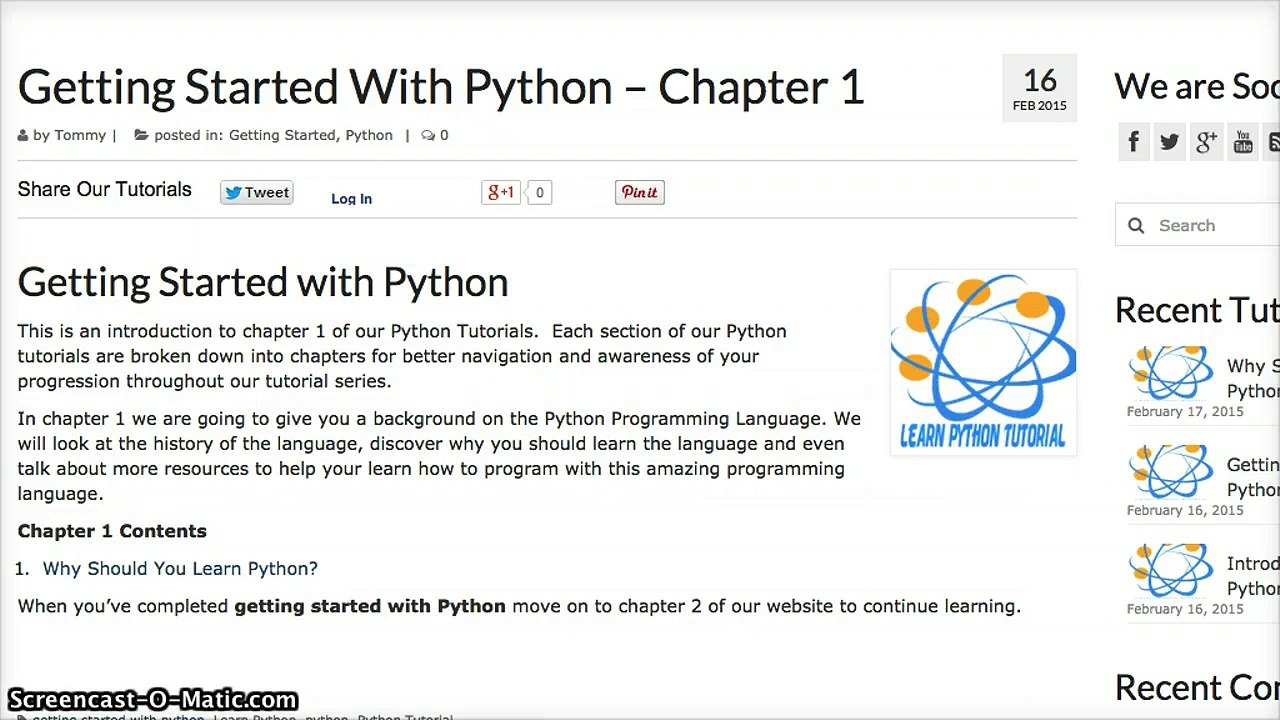 Getting Started With Python - Chapter 1