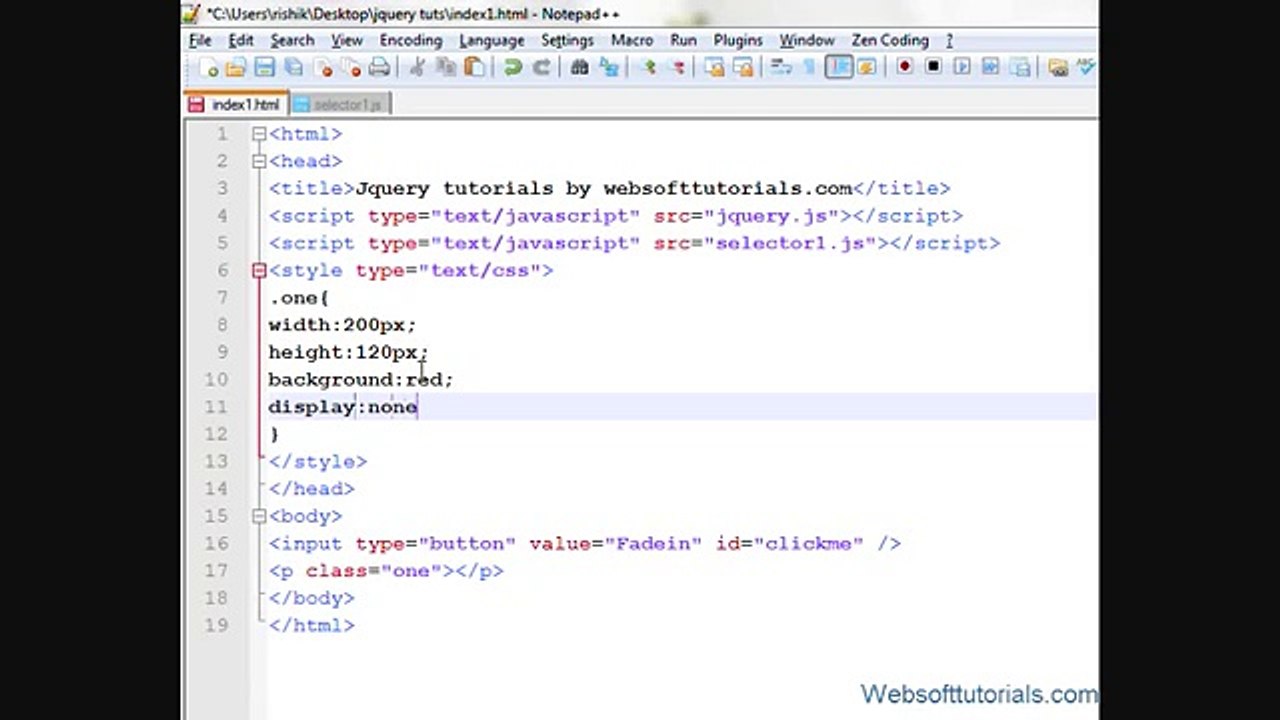 Jquery Tutorial in Urdu - Hindi - 29 - Jquery Fadein