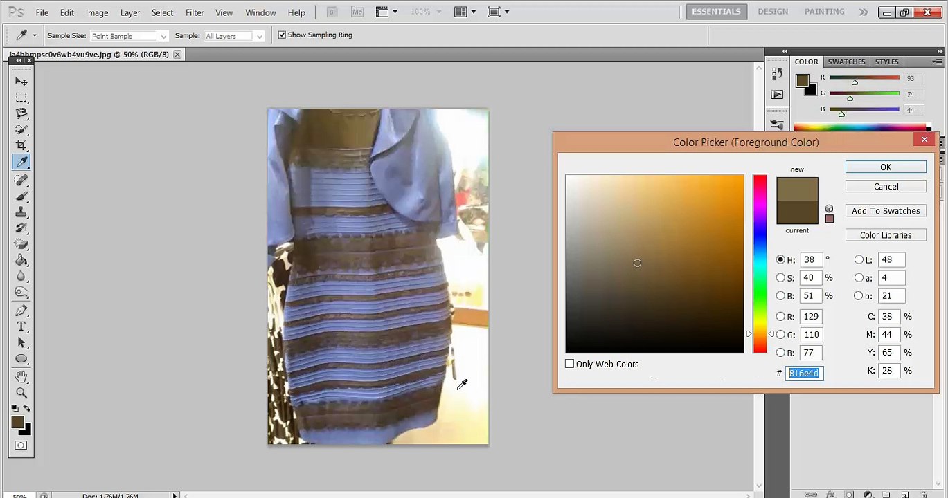 Decoding the Color of the Famous Dress Using Photoshop 2015 🖥️