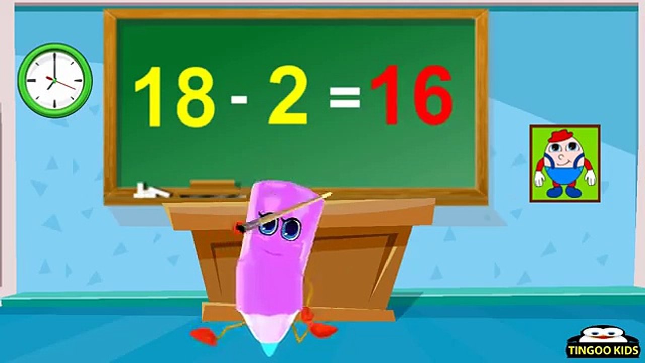 HomeSchool Tutorial   Subtract 18 Table Song   Kids Math Education (English Language)