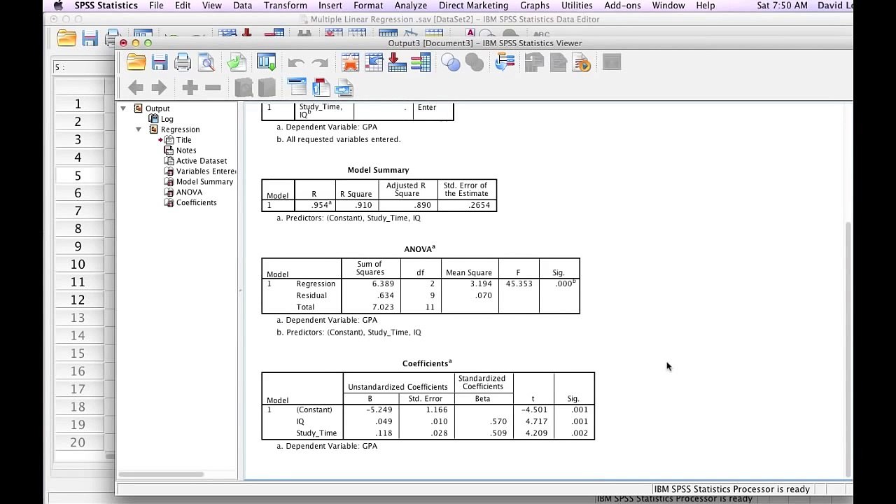 How to Calculate Multiple Linear Regression with SPSS