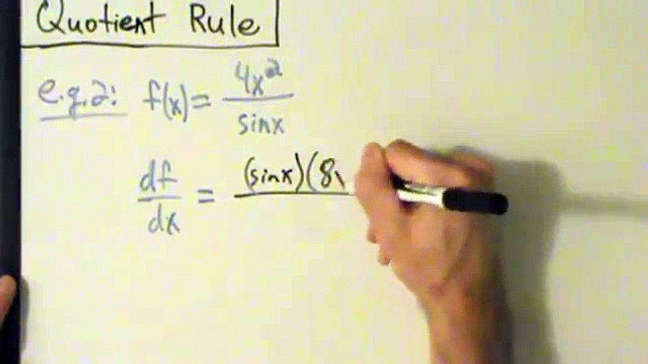 Calculus I - Derivatives - Quotient Rule - Example 2