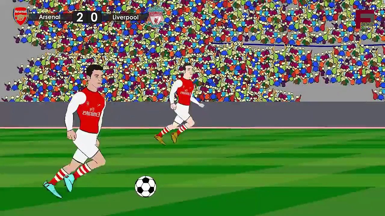 Arsenal VS Liverpool 2015 4-1  Funny Cartoon HD
