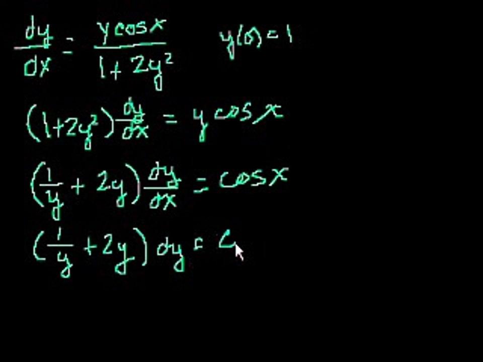 Separable differential equations 2
