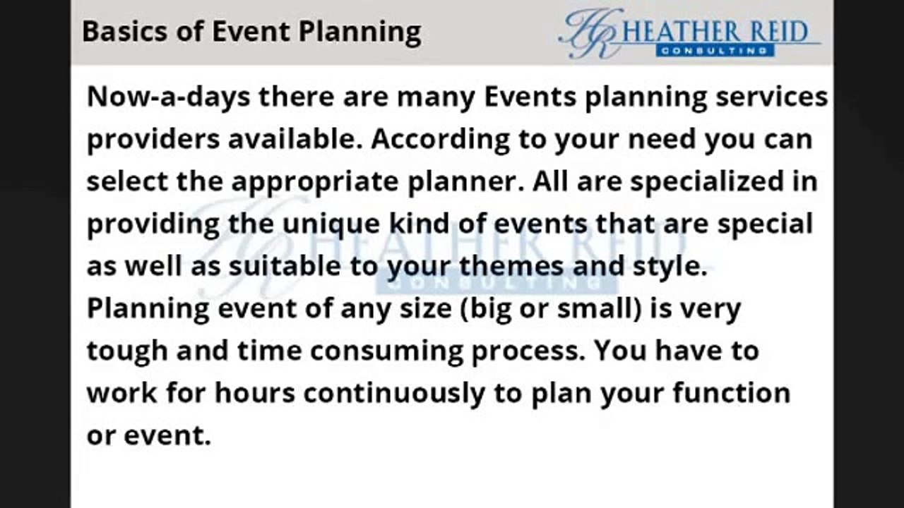 Basics of Event Planning